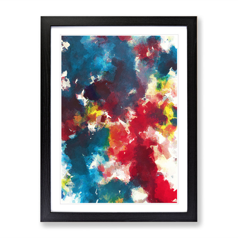 Blast Of Life - Painting, 66cm H x 48cm W x 2cm D, Black Framed, White