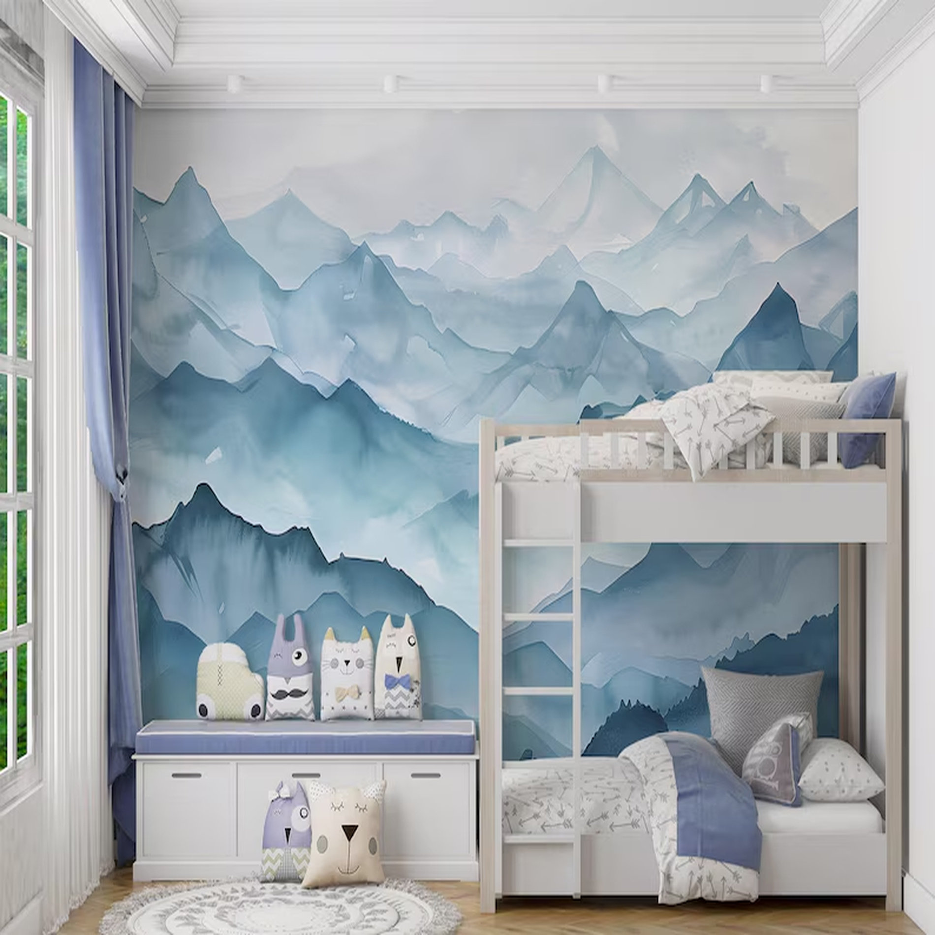 Red Barrel Studio Misty Blue Layered Mountains Wall Mural - Wayfair Canada