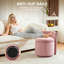 Fauteuil de coiffeuse en velours avec rangement, repose-pieds pivotant rond à 360 ° avec coussins, tabouret de maquillage moderne sans assemblage pour la chambre à coucher, la commode et le salon-251363574