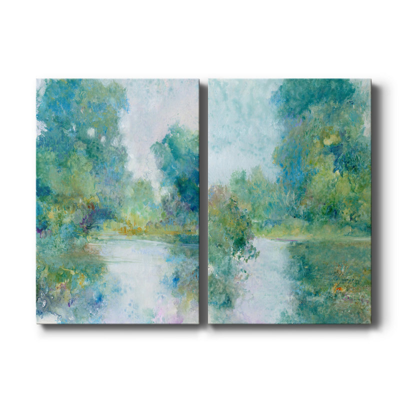 Toile tendue avec châssis Tranquil Stream I - prête à être accrochée, H 18 po x l 24 po x P 1 po