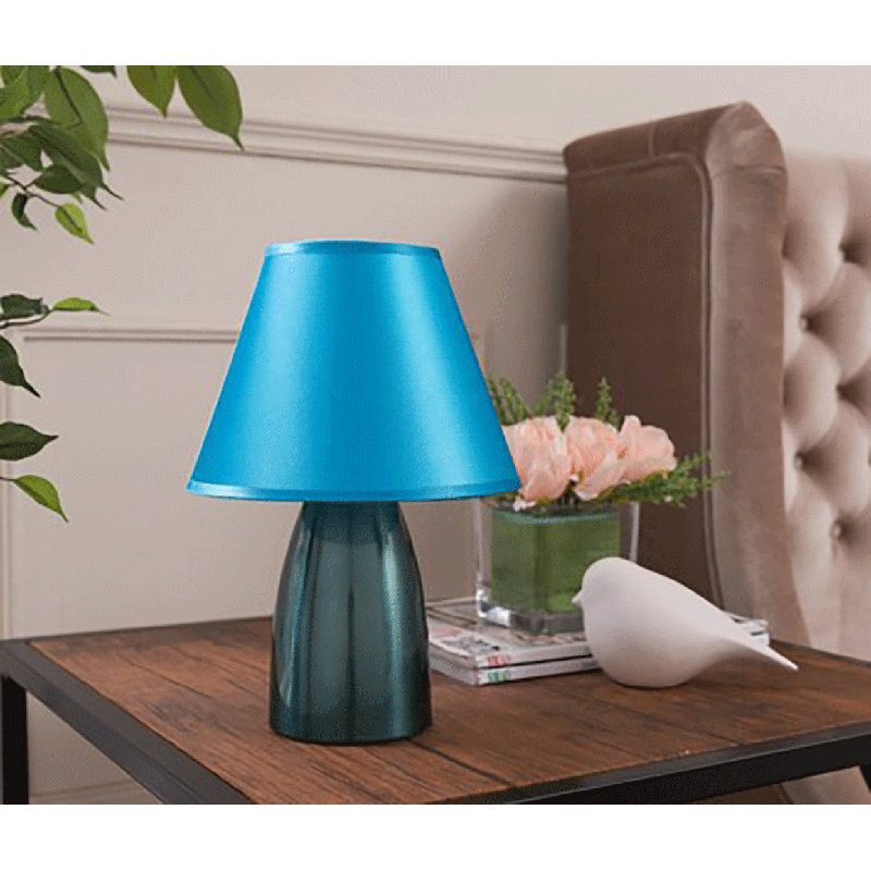 Lampe de table en métal avec abat-jour en tissu 11,5 po Andresen, Bleu