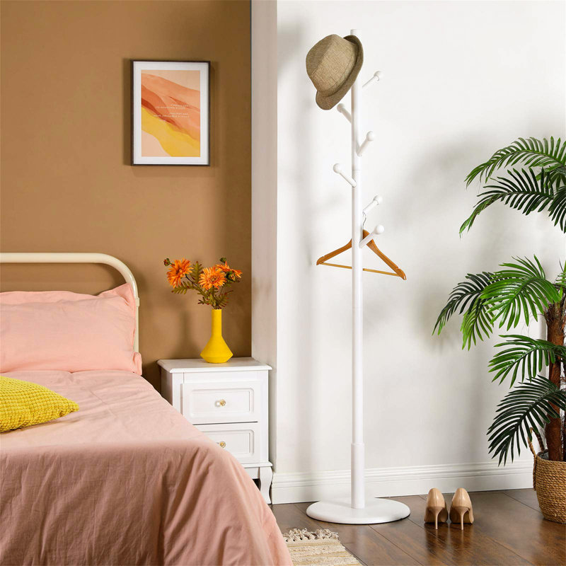 Tomasello Solid Wood Freestanding 7 - Hook Coat Rack