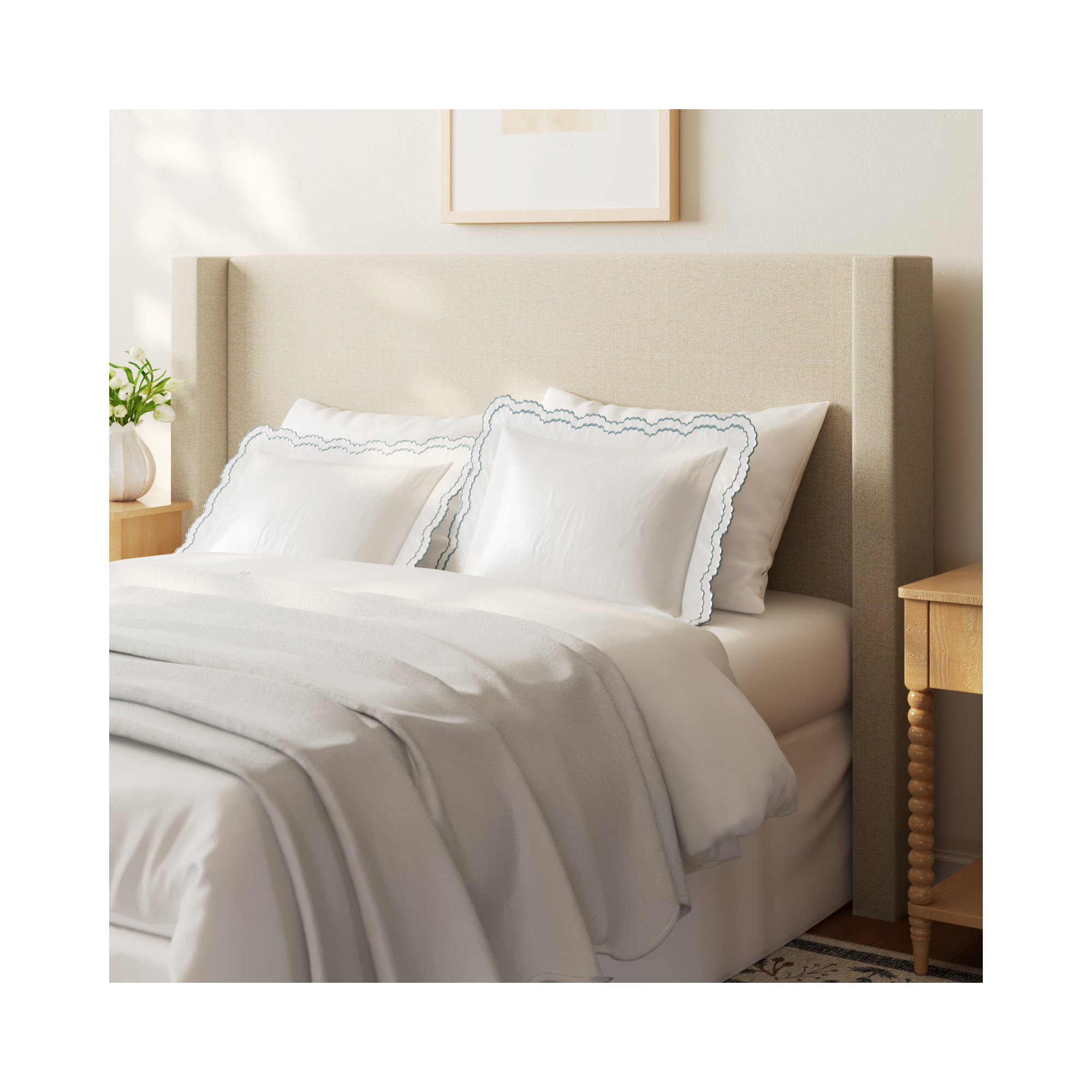 Benson Upholstered Headboard, King, Beige