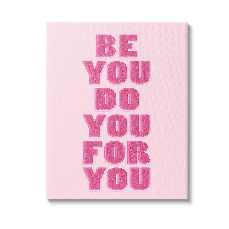 «Be You Bold», art mural sur toile rose par Martina Pavlova, H 40 po x l 30 po