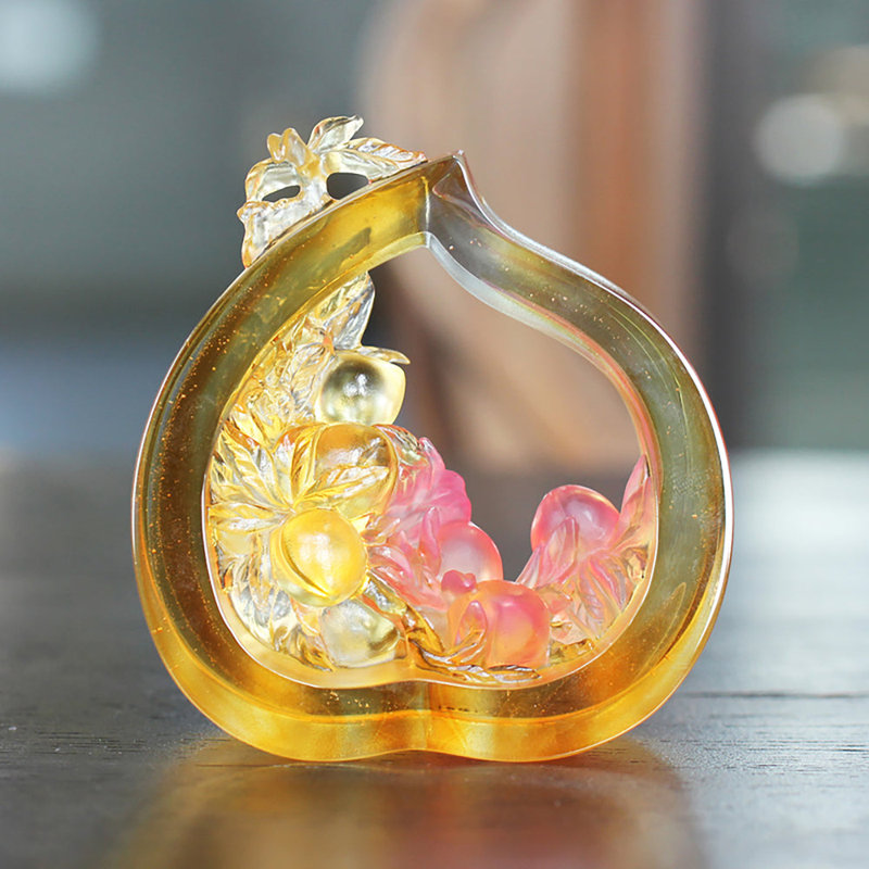 Figurine en cristal LIULI | Pêche printanière de longévité