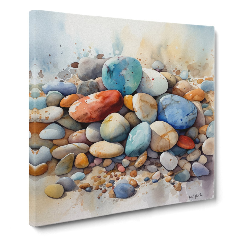 Pebbles Watercolour - Wrapped Canvas