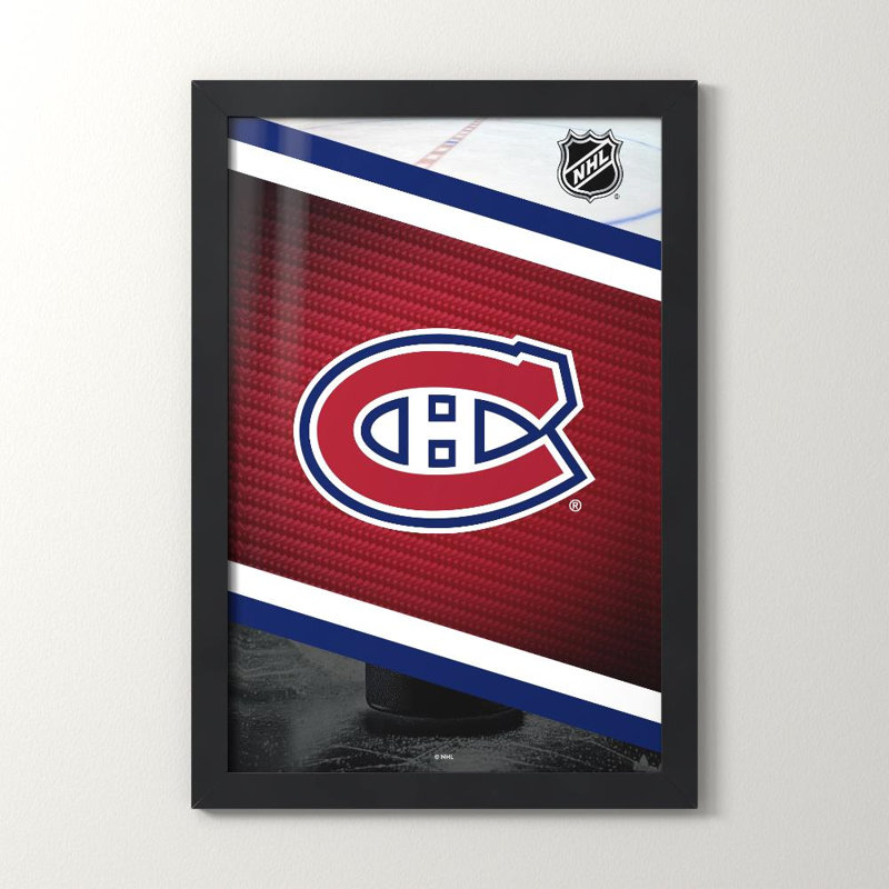Art mural des Canadiens de Montréal (LNH), H 36 po x l 24 po, Framed Acrylic, Noir