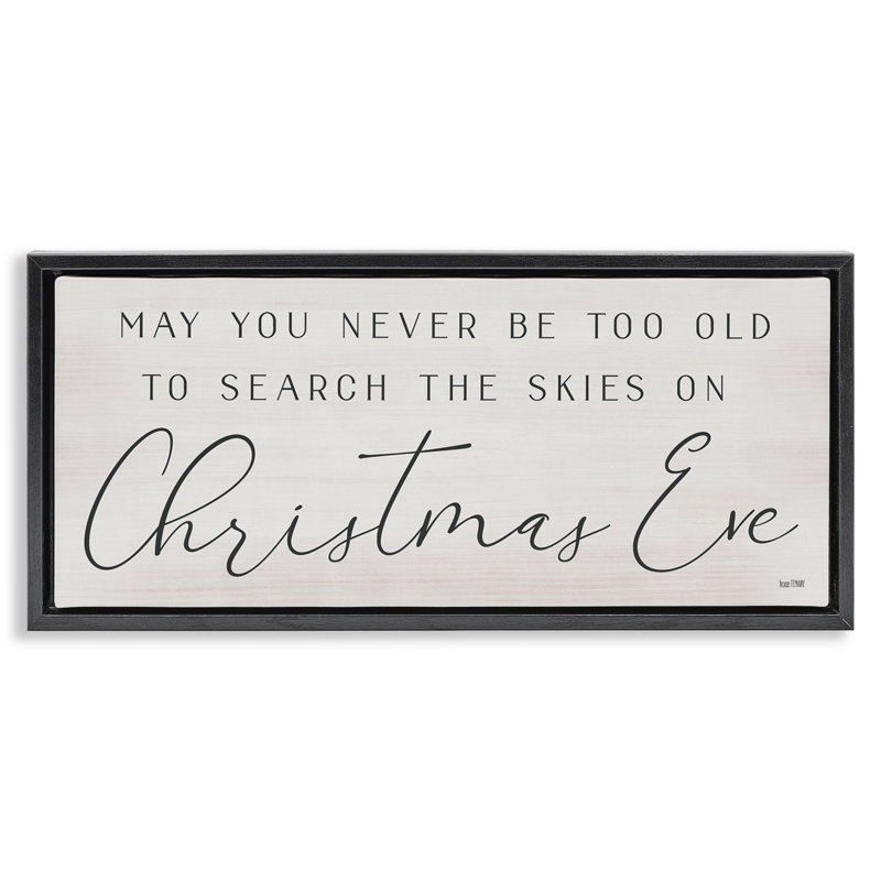 Sentiment de Noël inspirant, H 11 po x l 25 po, Cadre flottant noir de jais