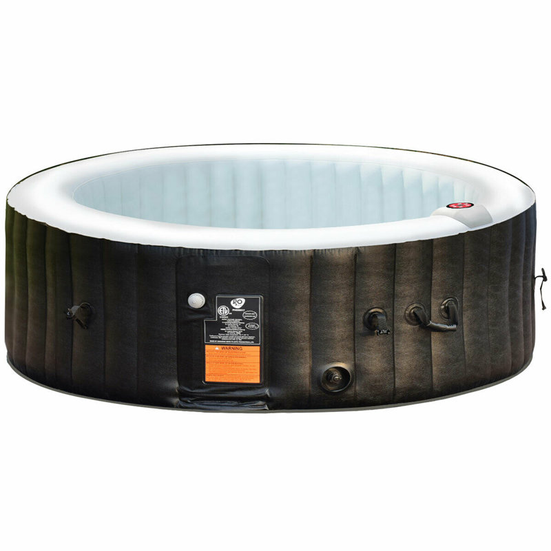 Freeport Park Cassian Vinyl Round Plug and Play Hot Tub