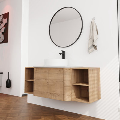 Meuble-lavabo simple 54 po avec comptoir en quartz