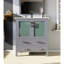 30 po Meuble-lavabo gris foncé W, couche supérieure en céramique blanche, miroir mural carré de 28 po, fonctionnalité de fermeture en douceur, meuble-lavabo large avec une armoire et deux tiroirs, comptoir, tiroirs 18,25 po-532538522