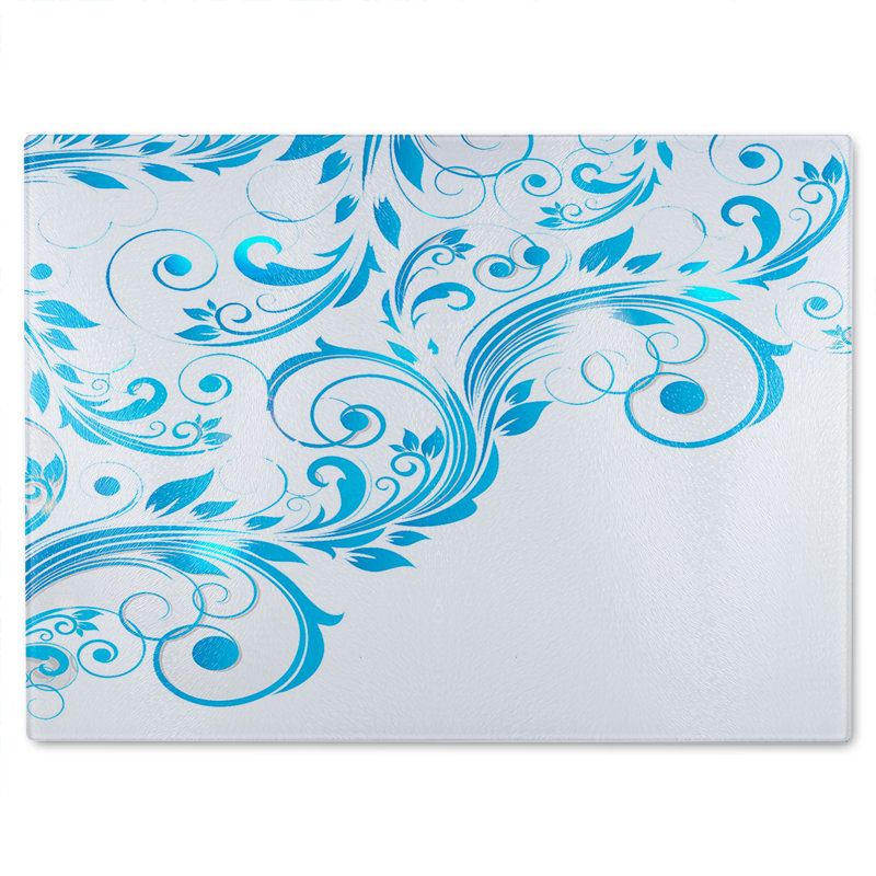 Swirls Glass Chopping Board, 40cm L x 28cm W