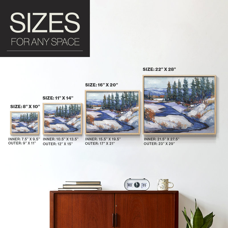 First Snow I -Framed Print - Restickable, Natural, 16" H x 20" W