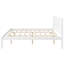 Structure de lit plateforme très grand avec tête de lit, support à lattes de bois, aucun sommier requis, blanc-1145419710