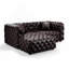 Ensemble de canapé moderne 77 po 77 po, canapé modulaire rembourré en similicuir 2 places avec conception touffetée à la main pure, 1 repose-pieds et 2 coussins, combinaison multiple pour le salon, brun foncé