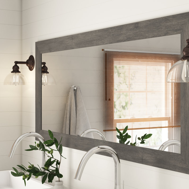 Miroir de salle de bain Kristo, H 73,5 po x l 32 po, Gris bois de grange