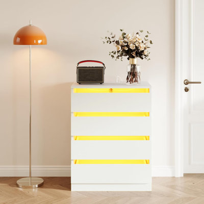4 Drawer Dresser with Charging Station & LED Light