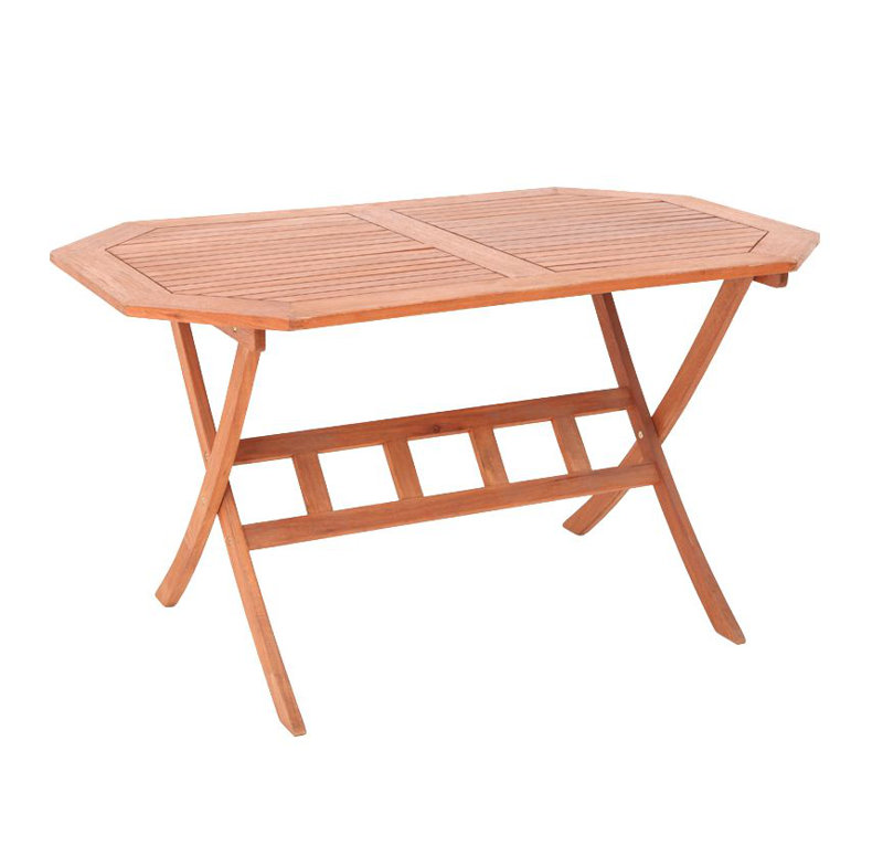 Lilac Oval Eucalyptus Solid Wood Outdoor Dining Table - 135 cm W 85 cm D