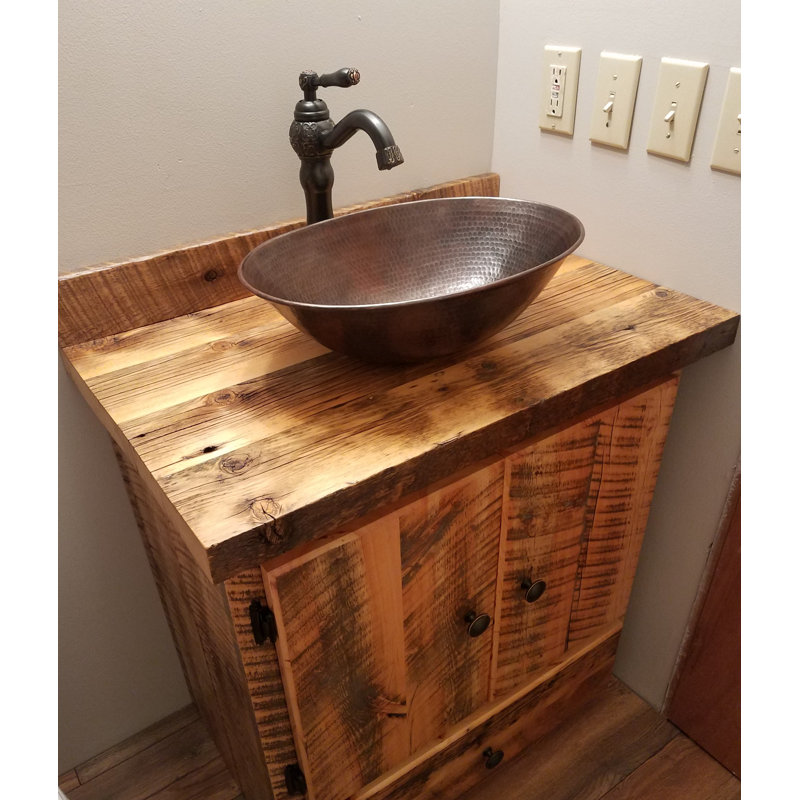 Lavabo de salle de bain vasque ovale en cuivre 17 "avec bonde Daisy
