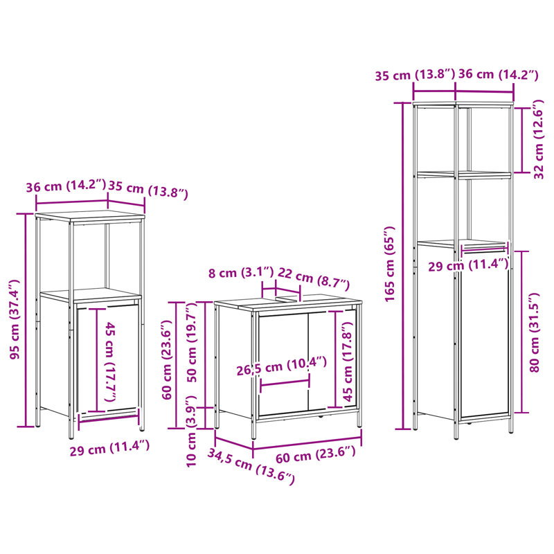 Bathroom Furniture Suite, Light Wood