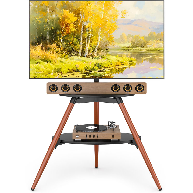 Walnut & Black Vesa TV Stand