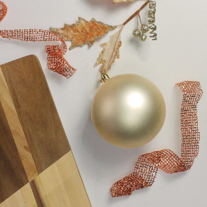 Boules de Noël Bubblegum incassables à 4 finitions, H 5 po x l 4 po x P 4 po, Champagne doré