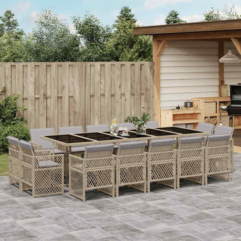 Patio Dining Set Table,, 15 Pieces: Table, 14 Chairs, Grey, Grey