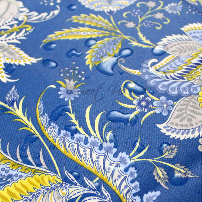 Nappe rectangulaire en coton lavable résistante aux taches, Bleu, L 98 po x l 60 po