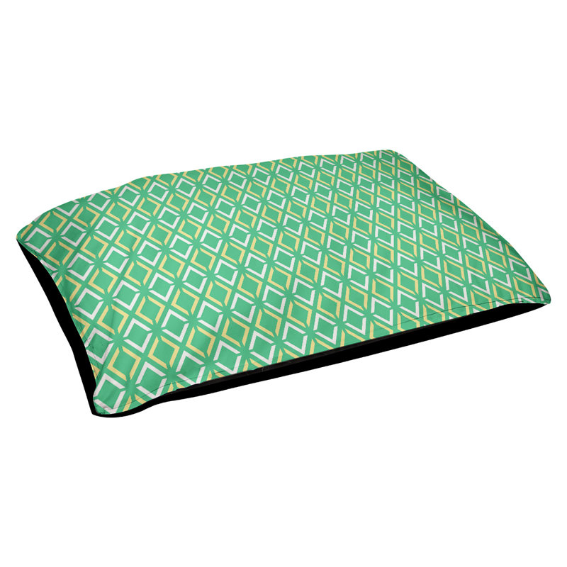 Coussin Byrge, Moyen (L 29,5 po x P19,5 po x H 9,5 po), Vert / Jaune