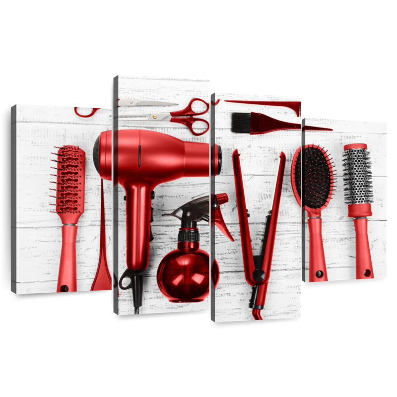Shuttleworth Hair Salon Red Tools, 27" H x 43" W