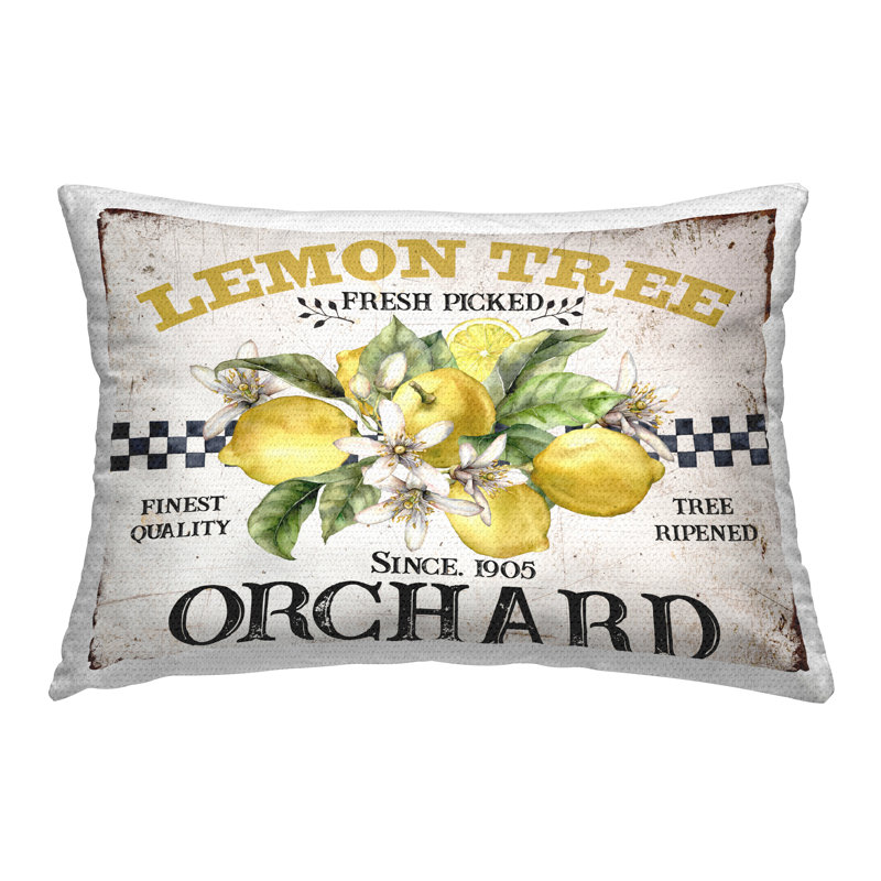 Coussin d'extérieur imprimé Lemon Tree Fresh Picked par Creatif Belle