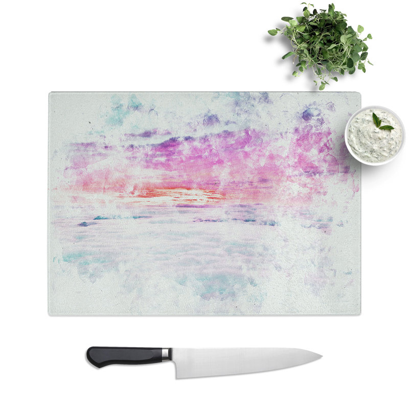Tempered Glass Ocean of Clouds Chopping Board, 28.5 cm x 39 cm