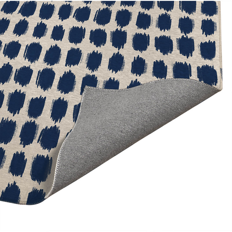 Tapis de cuisine tacheté à profil bas, Rectangle 6 pi x 4 pi, Marine
