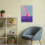 «Woman in Lavender Rainbow», art mural abstrait contemporain avec fleur papillon-129091585