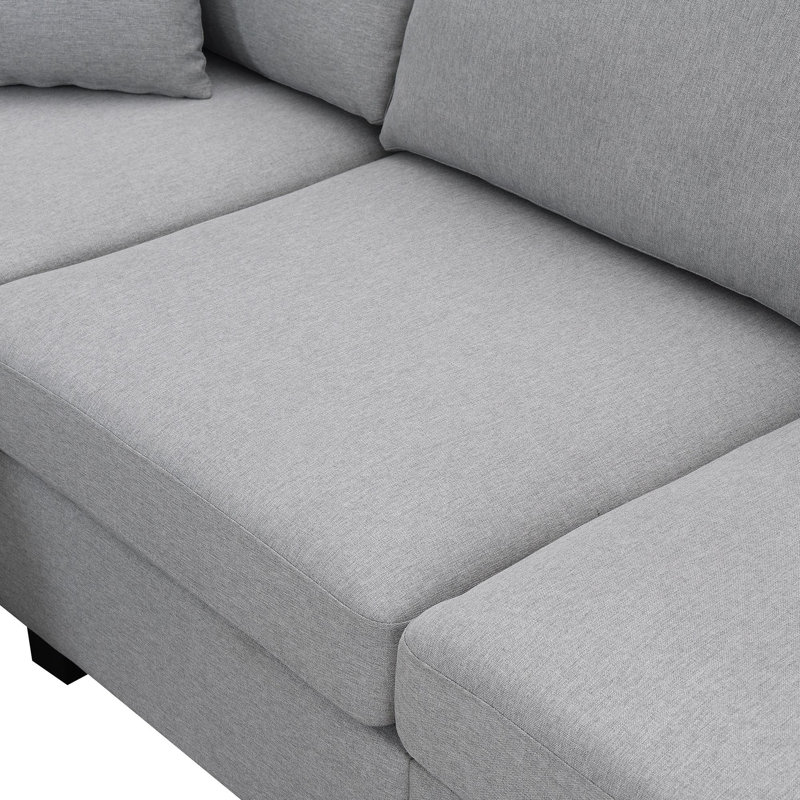 Canapé modulaire Keionte, 100 % lin gris