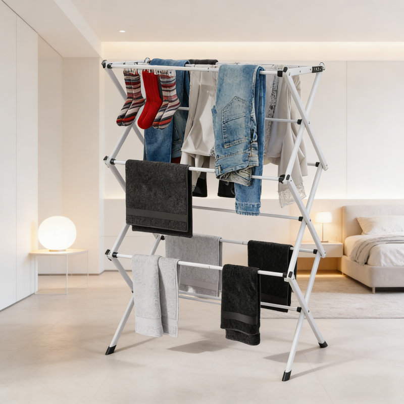Séchoir à linge pliable pour les vêtements, intérieur et extérieur