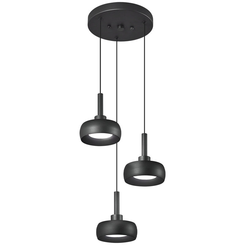 Mini luminaire suspendu à DEL en forme de dôme suspendu pour salle à manger avec îlot de cuisine (3 lumières)
