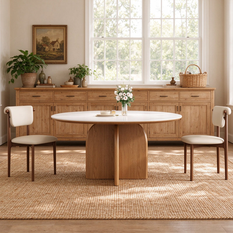 Table de salle à manger Jerhonda, H 30,3 po x L 59 po x l 59 po