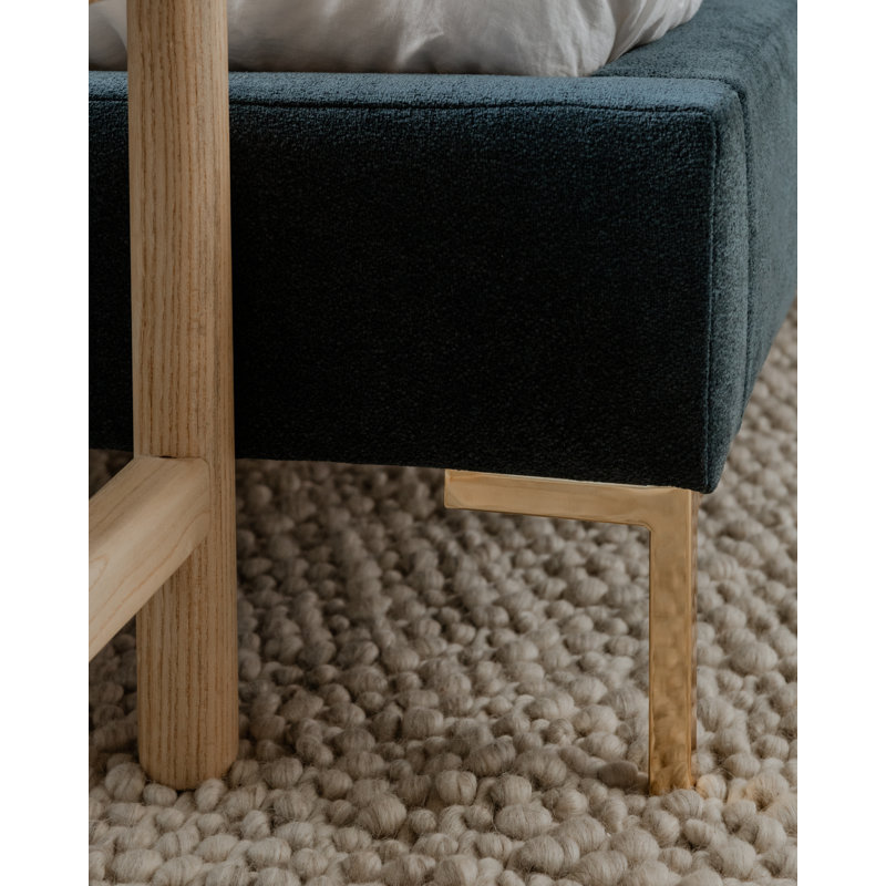 HAWTHORN BENCH LARGE BLACK, Natural, 18" H x 60" W x 17" D
