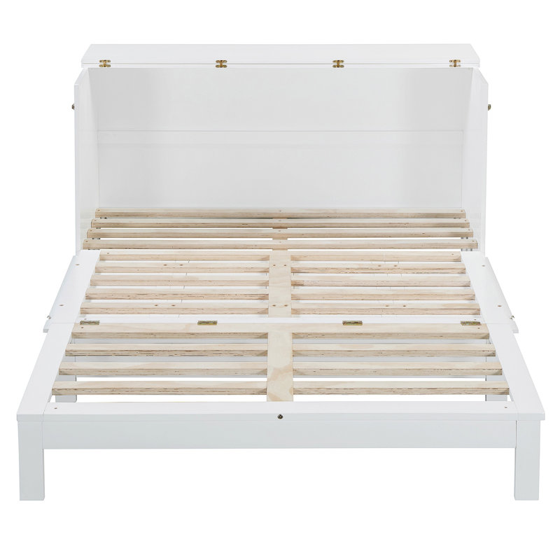 Murphy Bed With Large Drawers, White