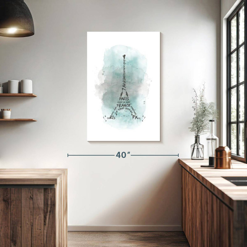 Lilie Tour Eiffel en turquoise, H 39 po x l 26 po
