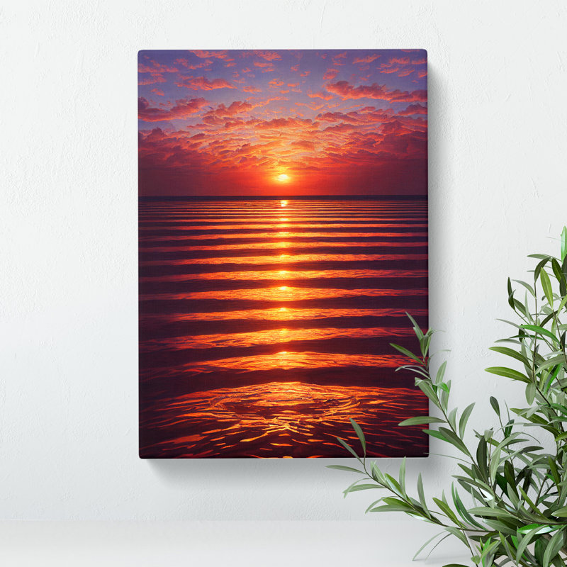 XC1022-1467X Classic Ocean Sunset - Wrapped Canvas Print, 50cm H x 35cm W