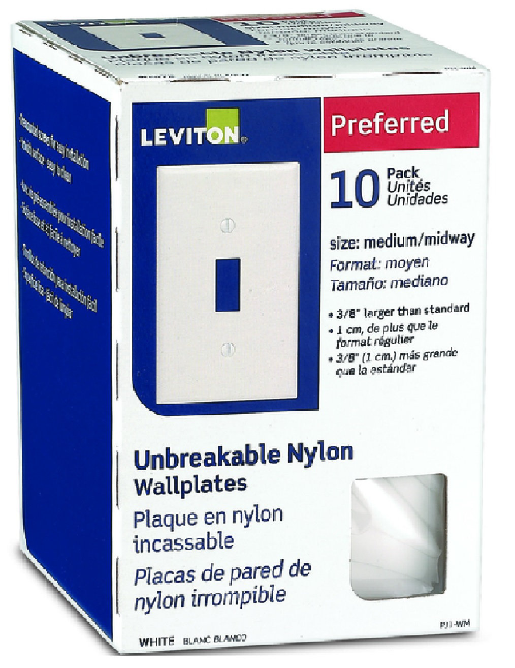 Leviton PJ1 Wandplatte Mittelbraun – Größer & Praktisch Für Steckdosen