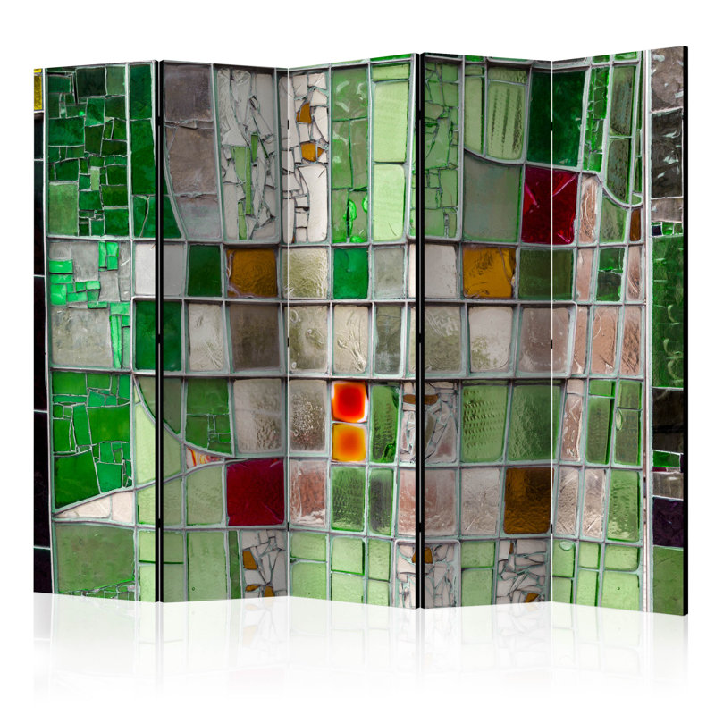 225cm W x 172cm H 5 - Panel Solid Wood Folding Room Divider