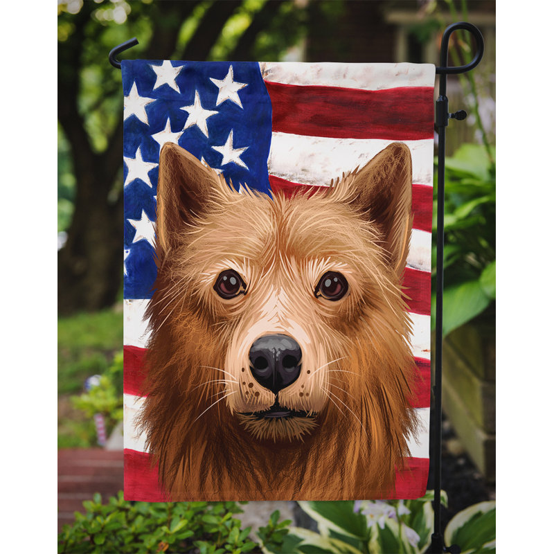 Polyester à 2 côtés 15 x 11 po drapeau de jardin, Spitz finlandais