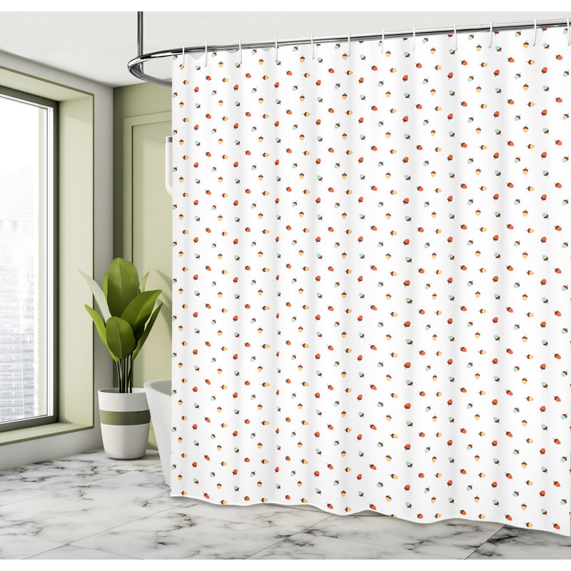 Dakota Fields Acorn Shower Curtain Autumn Abstract Pattern Multicolor, 70"H x 69"W