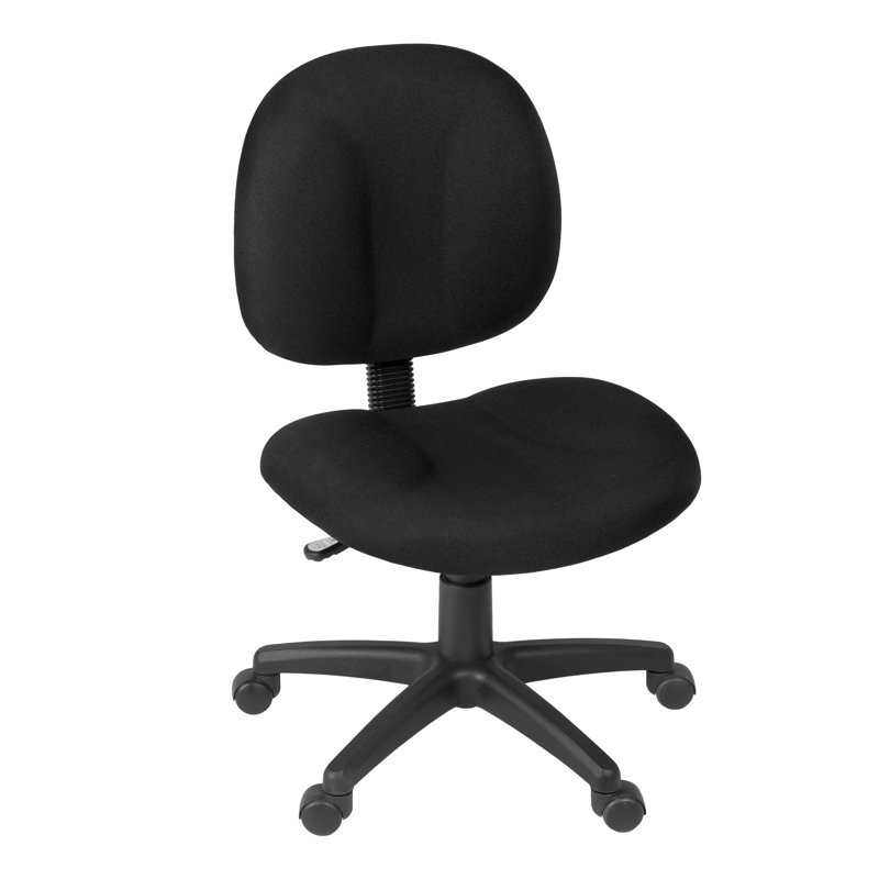 Chaise de bureau pivotante en tissu Regency Comfort Series - sans accoudoirs - noire, Noir