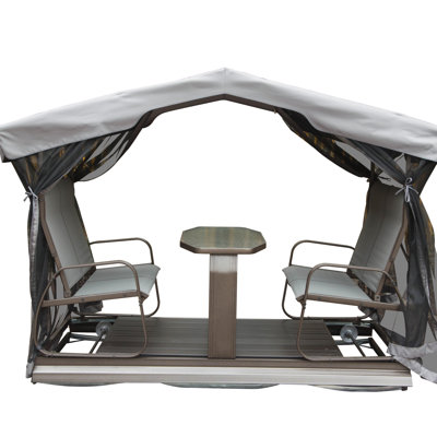 4-Seat Outdoor Glider Benches With Canopy by Red Barrel Studio