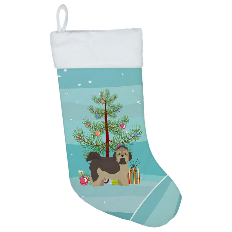 Chaussette de noël joyeux de noël, Tsvetnaya Bolonka russe