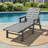 HDPE Outdoor Chaise Lounge – 5-Position Adjustable with Wheels & Cup Holder-111266795